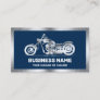 Navy Blue Steel Motorbike Motorcycle Mechanic Business Card