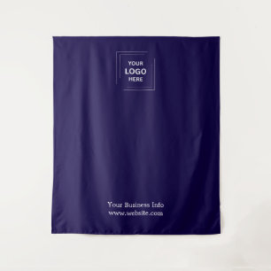 Navy Blue Step and Repeat Business Photo Backdrop