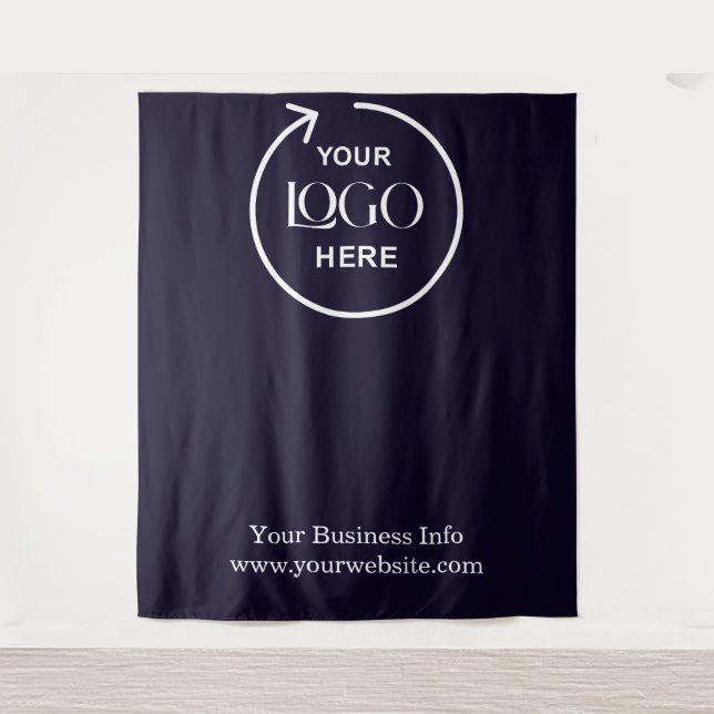 Navy Blue Step & Repeat Business Backdrop (Front)