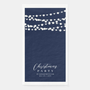 Navy Blue String Lights Elegant Cheers Event Paper Guest Towels