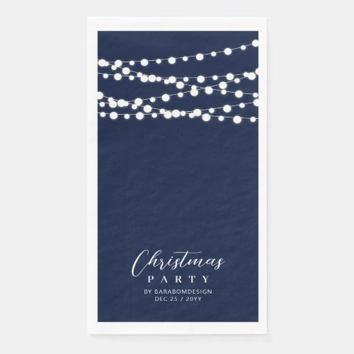 Navy Blue String Lights Elegant Cheers Event Paper Guest Towels