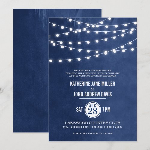 Summer String Lights Wedding Invitation