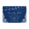 Navy Blue String Lights White Lace | Save the Date