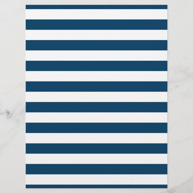 Navy Blue Stripe Baby Scrapbook Paper (Front)