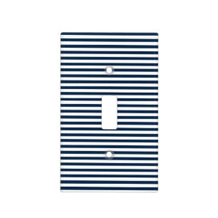 Navy Blue Stripe Light Switch Cover
