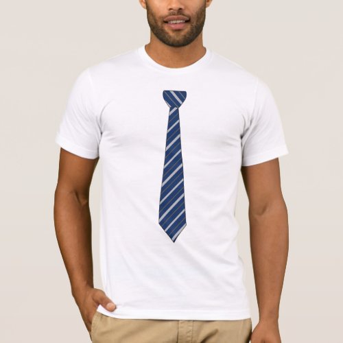 Navy Blue Stripe Tie T_Shirt