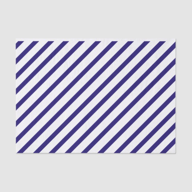 Navy Blue Stripe Tissue Paper (Front)