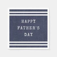 Navy Blue Striped Happy Fathers Day