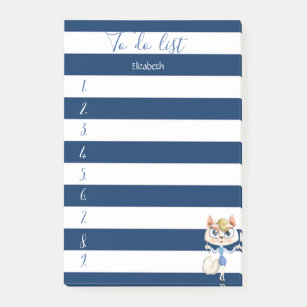 Navy Blue Striped, Kitty  ,To do list Post-it Notes