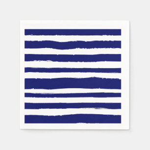 Navy Blue Striped Napkins