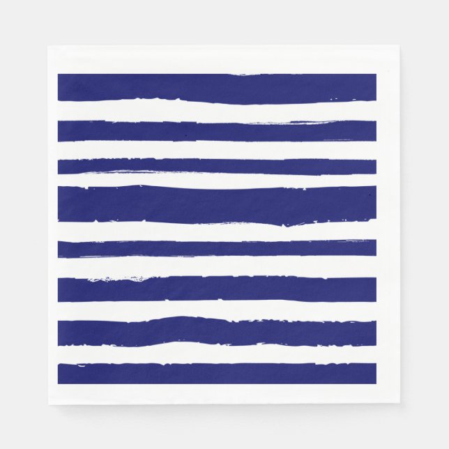 Navy Blue Striped Napkins (Front)