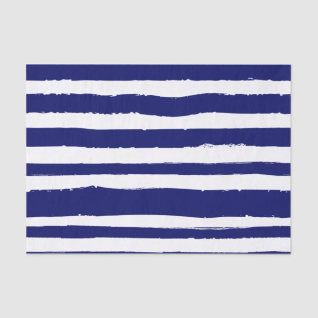 Navy Blue Striped Tissue Paper (Front)