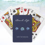Navy Blue Stripes Family Name Fish Beach House Playing Cards