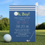 Navy Blue Stripes Golf Boy Baby Shower Invitation