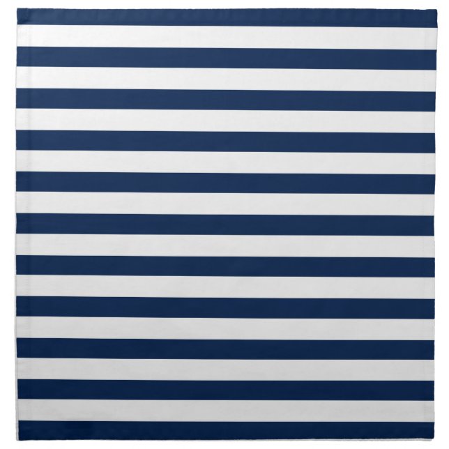 Navy Blue Stripes Pattern Napkin (Front)