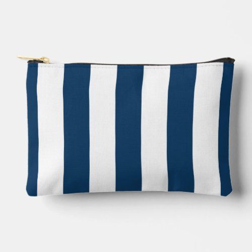 Navy Blue Stripes White Stripes Striped Pattern Accessory Pouch