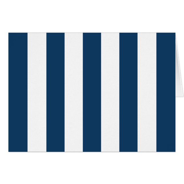 Navy Blue Stripes, White Stripes, Striped Pattern Cards (Front Horizontal)