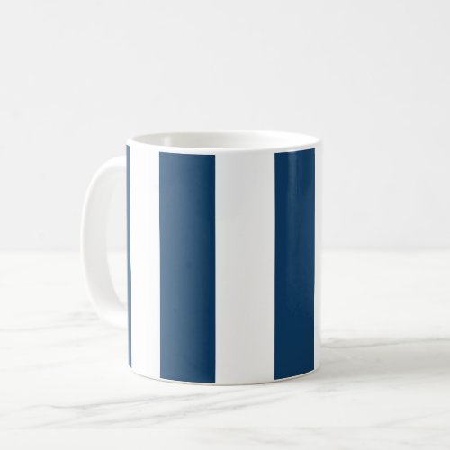 Navy Blue Stripes White Stripes Striped Pattern Coffee Mug