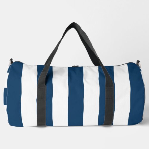 Navy Blue Stripes White Stripes Striped Pattern Duffle Bag