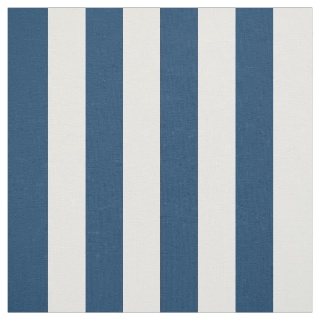 Navy Blue Stripes, White Stripes, Striped Pattern Fabric (Swatch)