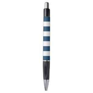 Navy Blue Stripes, White Stripes, Striped Pattern Pen