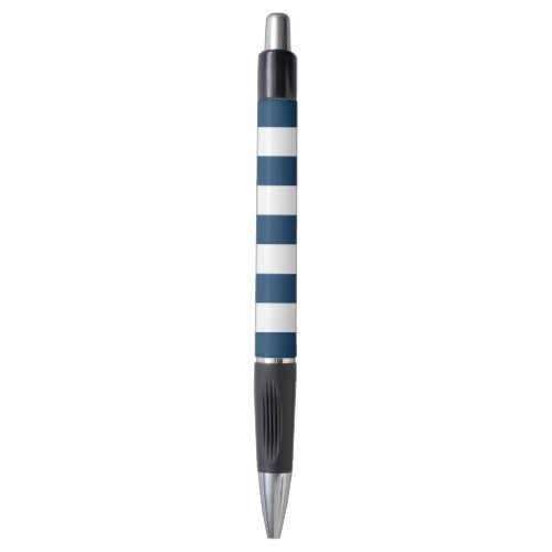 Navy Blue Stripes White Stripes Striped Pattern Pen