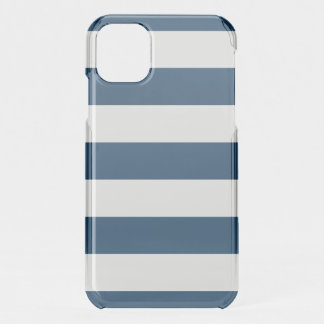 Navy Blue Stripes, White Stripes, Striped Pattern iPhone 11 Case