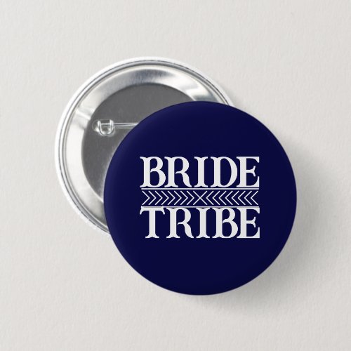 Navy Blue Stylized Bride Tribe Button