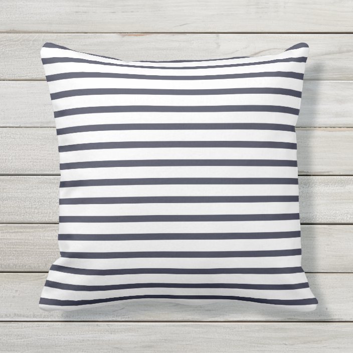 Navy Blue Summer Stripes Outdoor Pillows Zazzle Navy Blue Summer Stripes Outdoor