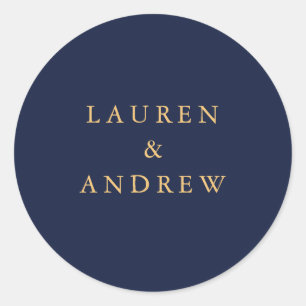 Navy Blue & Sunflower Gold Wedding Envelope Seals