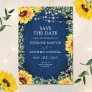 Navy Blue Sunflower Lights Rustic Wedding Save The Date