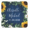Navy Blue Sunflower Rustic Wedding Favors Stickers