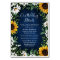 Navy Blue Sunflower Rustic Wedding Insert Cards