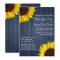 Navy Blue & Sunflower Wedding Invitation