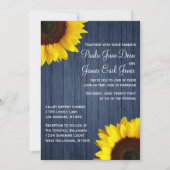 Navy Blue & Sunflower Wedding Invitation (Front)