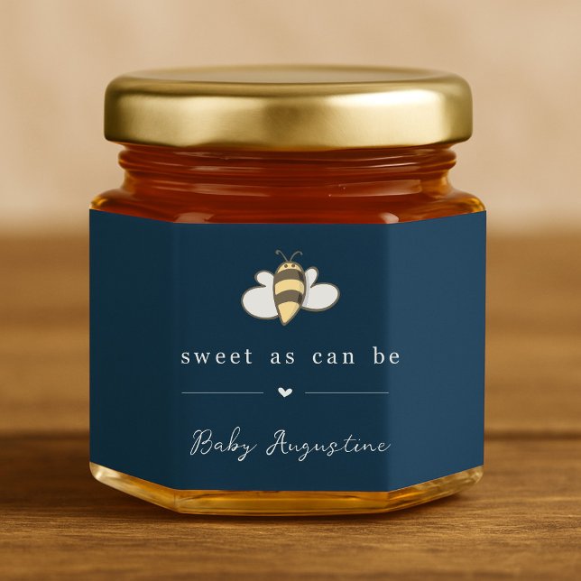 Navy Blue Sweet as Can Be Honey Jar Favors (Creator Uploaded)