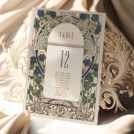 Navy Blue Table Number Vintage Art Nouveau Wedding<br><div class="desc">Art Nouveau Vintage wedding table numbers by Alphonse Mucha in a floral, romantic, and whimsical design. Victorian flourishes complement classic art deco fonts. Please enter your custom information, and you're done. If you wish to change the design further, click the blue "Customize It" button. Thank you so much for considering...</div>