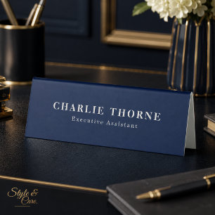 NAVY BLUE TABLE TENT SIGN FOR OFFICE PROFESSIONALS