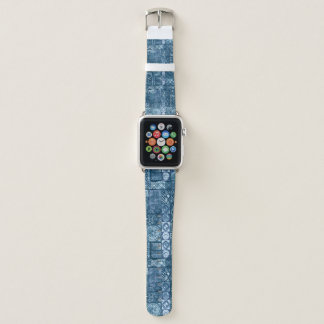 Navy Blue Tapa: Tribal Fabric Abstract Apple Watch Band