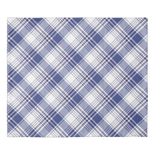 Navy Blue Tartan Plaid Argyle Pattern Duvet Cover