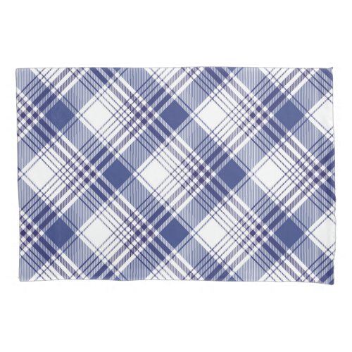 Navy Blue Tartan Plaid Argyle Pattern Pillow Case