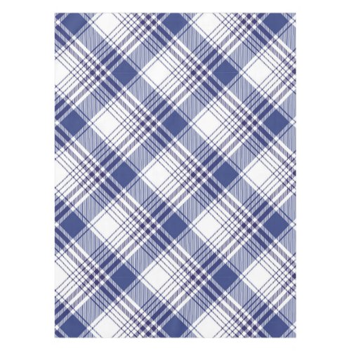 Navy Blue Tartan Plaid Argyle Pattern Tablecloth