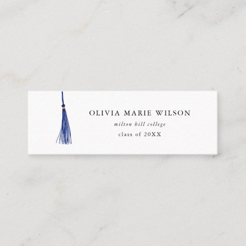 Navy Blue Tassel Graduation Name Card