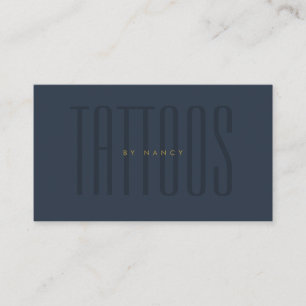 Navy Blue Tattoos Tattoo Artist Minimalist Business Card
