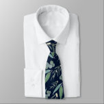 Navy Blue Teal Eucalyptus Greenery Pattern Neck Tie<br><div class="desc">Here's a wonderful tie for any occasion and a great gift for that special man in your life. This design features a eucalyptus greenery foliage pattern in a variety of greens, including sage green, on a strong navy blue background. This will make a great Christmas, birthday, or Father's Day gift...</div>