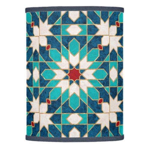 Navy Blue Teal White Red Marble Moroccan Mosaic Lamp Shade