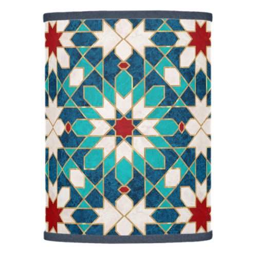 Navy Blue Teal White Red Marble Moroccan Mosaic Lamp Shade