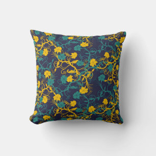 Navy Blue And Yellow Decorative Throw Pillows Zazzle