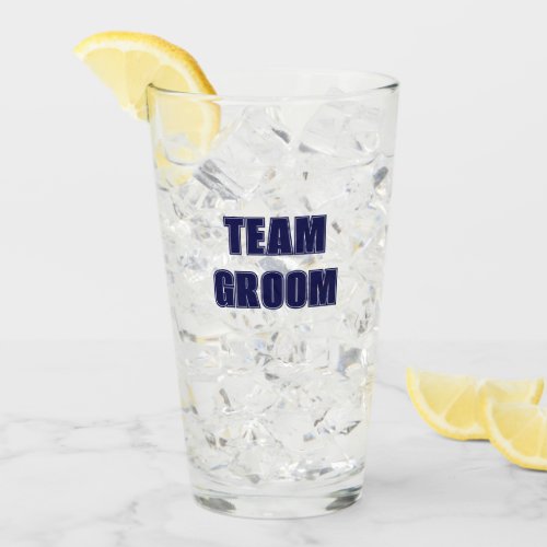 Navy Blue Team Groom Bachelor Party Glass