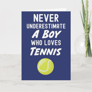 Navy Blue Tennis Cards For Boys Kids Him Sporty